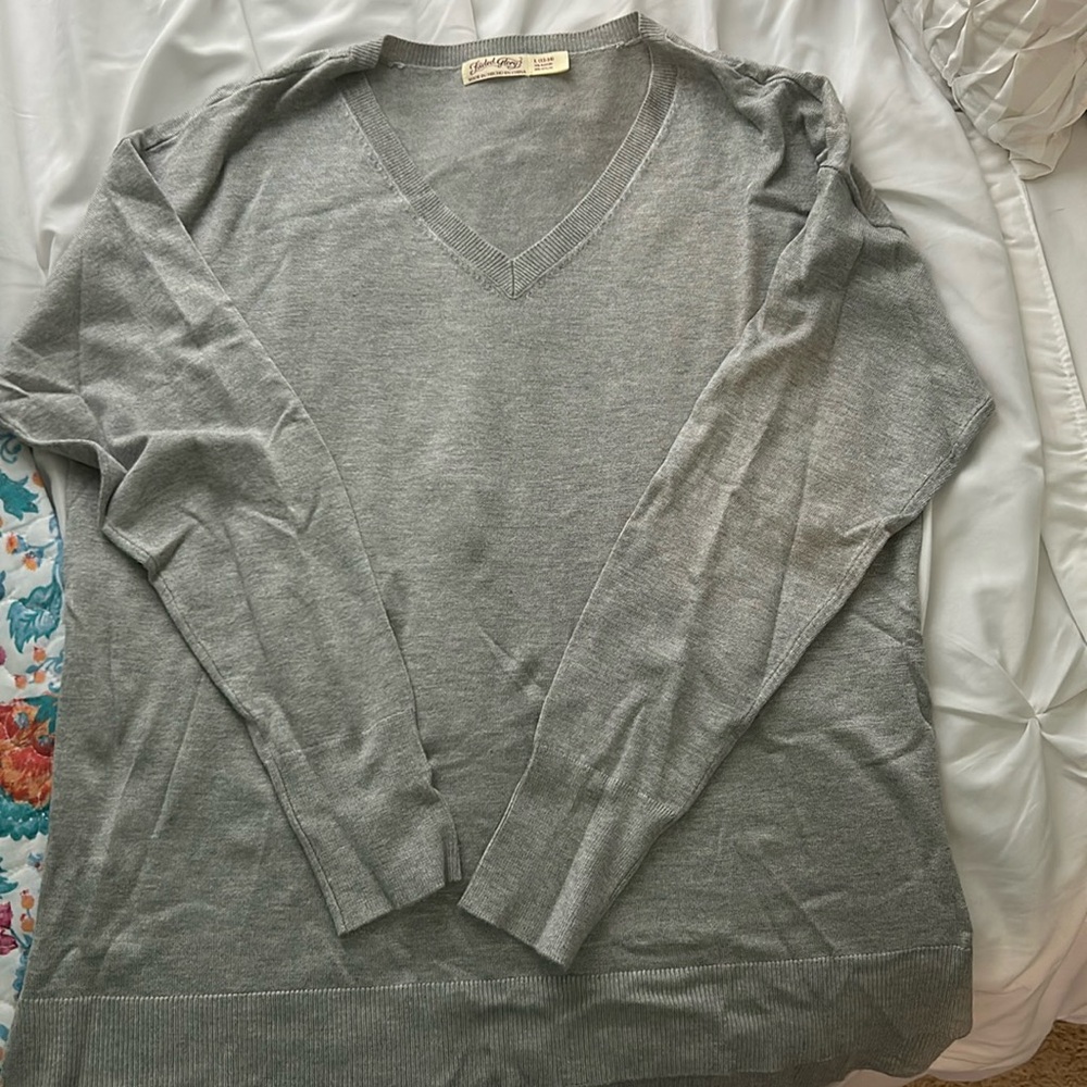 Heather Grey sz 12-14 Faded Glory v neck sweater